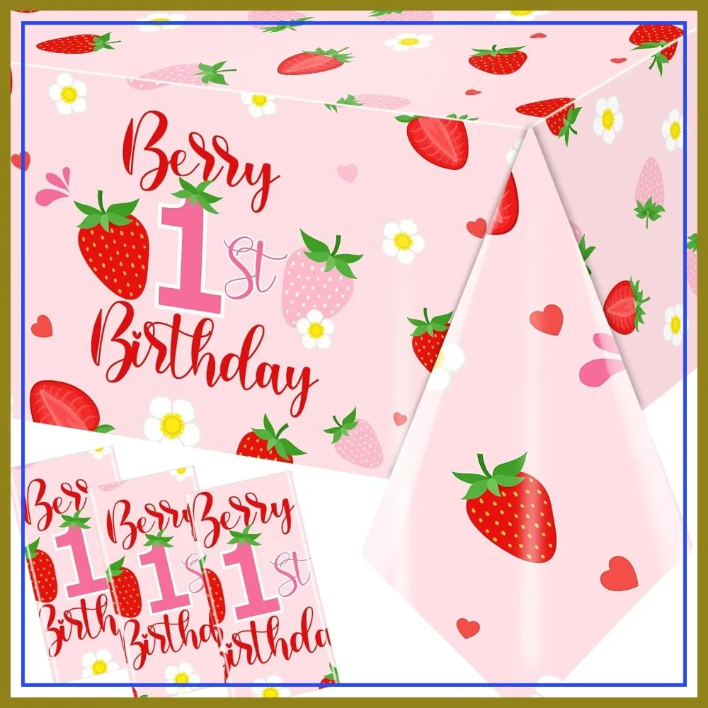 Berry First Birthday Tablecloth Set, 3 Pcs Strawberry Party Decor for Girl Baby Shower
Berry First Birthday Tablecloth Set, 3 Pcs Strawberry Party Decor for Girl Baby Shower