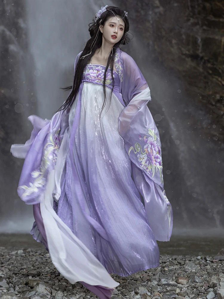 Женское однобортное платье Hanfu с вышивкой и большими рукавами, весенне-летнее фиолетовое платье Hanfu для косплея
Женское однобортное платье Hanfu с вышивкой и большими рукавами, весенне-летнее фиолетовое платье Hanfu для косплея