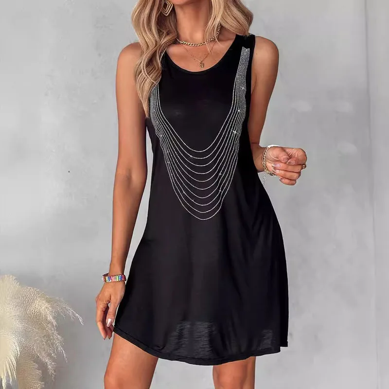 Summer Diablo Solid Color Women Round Neck Sleeveless Comfortable Casual Loose Commuting Printing Simplicity Fashion Short Skirt
Summer Diablo Solid Color Women Round Neck Sleeveless Comfortable Casual Loose Commuting Printing Simplicity Fashion Short Skirt