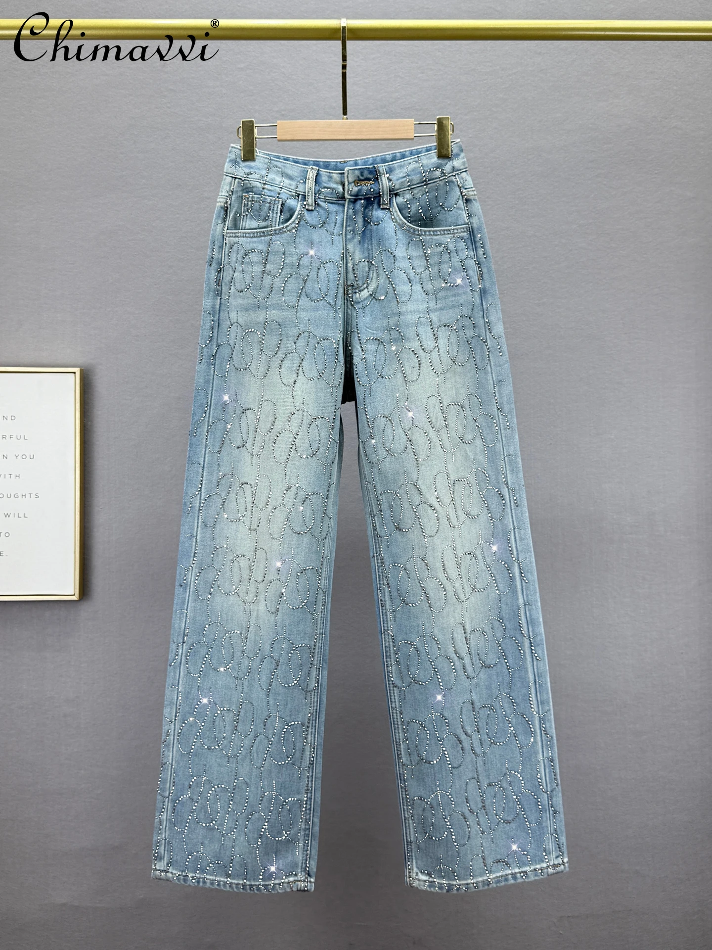 Fashion Fleece-Lined Jeans Women Floor-Length Pants 2025 Winter New High-Waisted Loose Slimming Heavy Rhinestone Wide-Leg Pants
Fashion Fleece-Lined Jeans Women Floor-Length Pants 2025 Winter New High-Waisted Loose Slimming Heavy Rhinestone Wide-Leg Pants