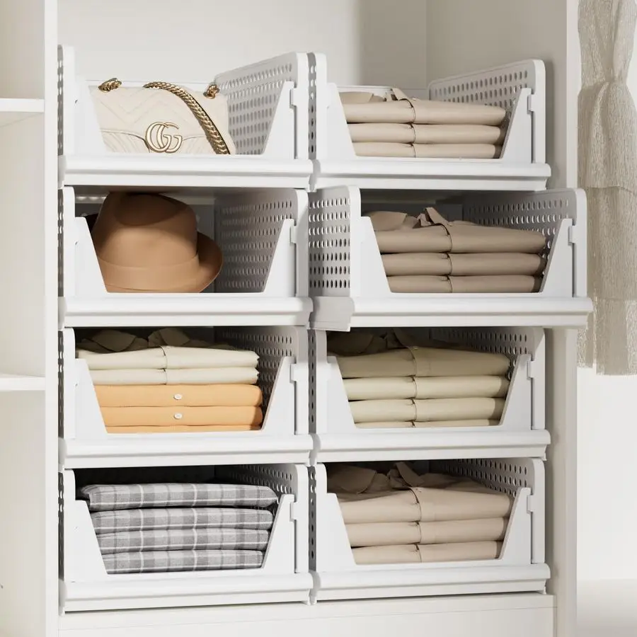 Набор из 5 складных пластиковых корзин-органайзеров для хранения, контейнеры для одежды, полки для шкафа, для дома
Набор из 5 складных пластиковых корзин-органайзеров для хранения, контейнеры для одежды, полки для шкафа, для дома