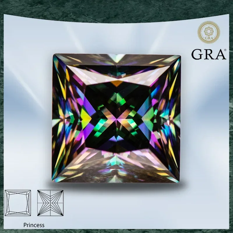 Moissanite Stone Rainbow Green Color Princess Cut VVS1 with GRA Certificate Gemstone Charms Beads Top Jewelry Making Materials
Moissanite Stone Rainbow Green Color Princess Cut VVS1 with GRA Certificate Gemstone Charms Beads Top Jewelry Making Materials