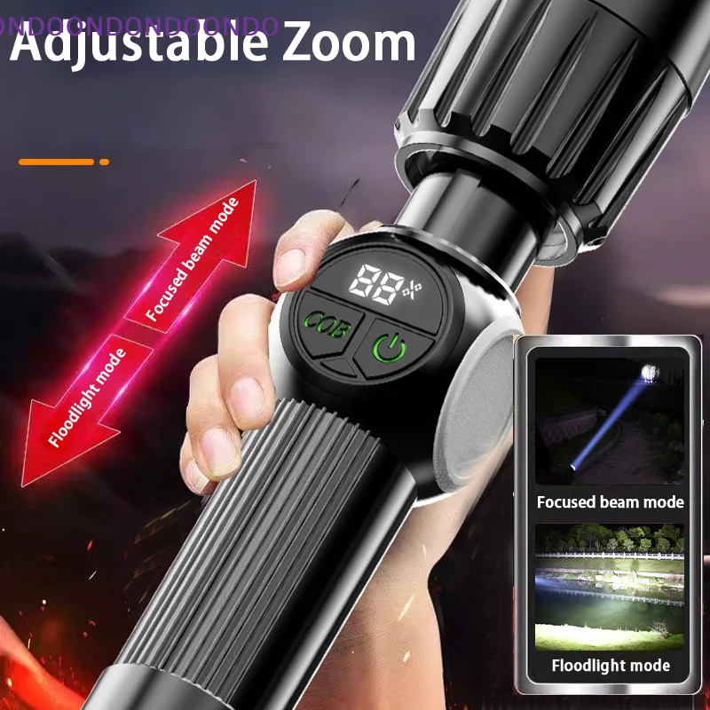 High-Powered Long-Range Flashlight Outdoor Multi-Functional Side Light Cob Digital Display Zoom Flashlight
High-Powered Long-Range Flashlight Outdoor Multi-Functional Side Light Cob Digital Display Zoom Flashlight