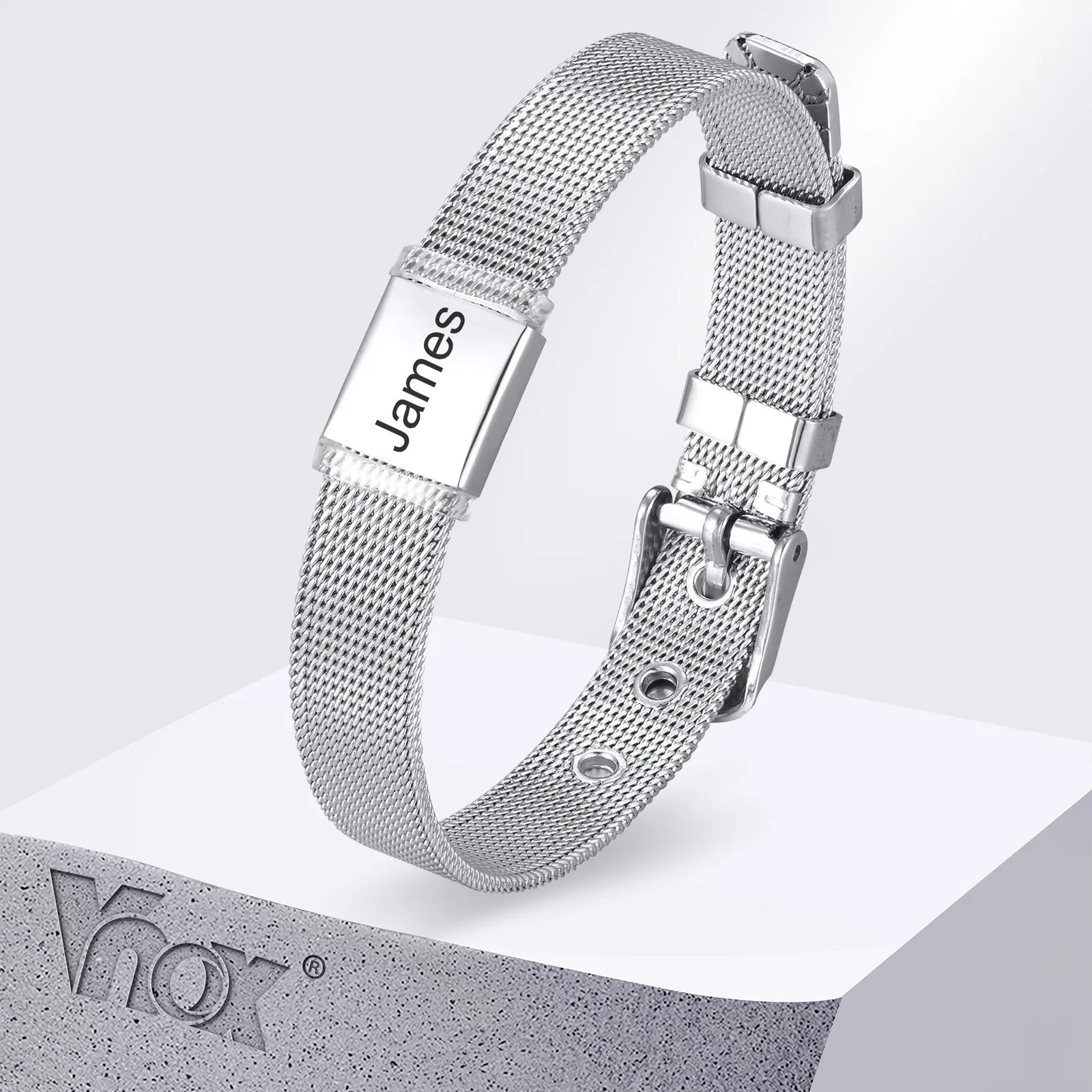Vnox Custom Name Bracelets Gift for Him Dad, Adjustable Waterproof Stainless Steel Mesh Band Bracelets, Mens Fashion Wristband
Vnox Custom Name Bracelets Gift for Him Dad, Adjustable Waterproof Stainless Steel Mesh Band Bracelets, Mens Fashion Wristband
