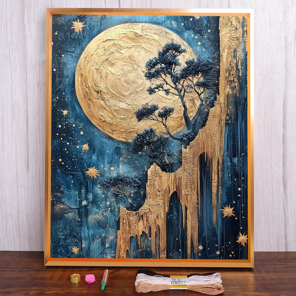 Landscape Golden Moon Cross Stitch DIY Embroidery Complete Kit Handicraft Hobby Painting Knitting Floss For Adults Stamped
Landscape Golden Moon Cross Stitch DIY Embroidery Complete Kit Handicraft Hobby Painting Knitting Floss For Adults Stamped