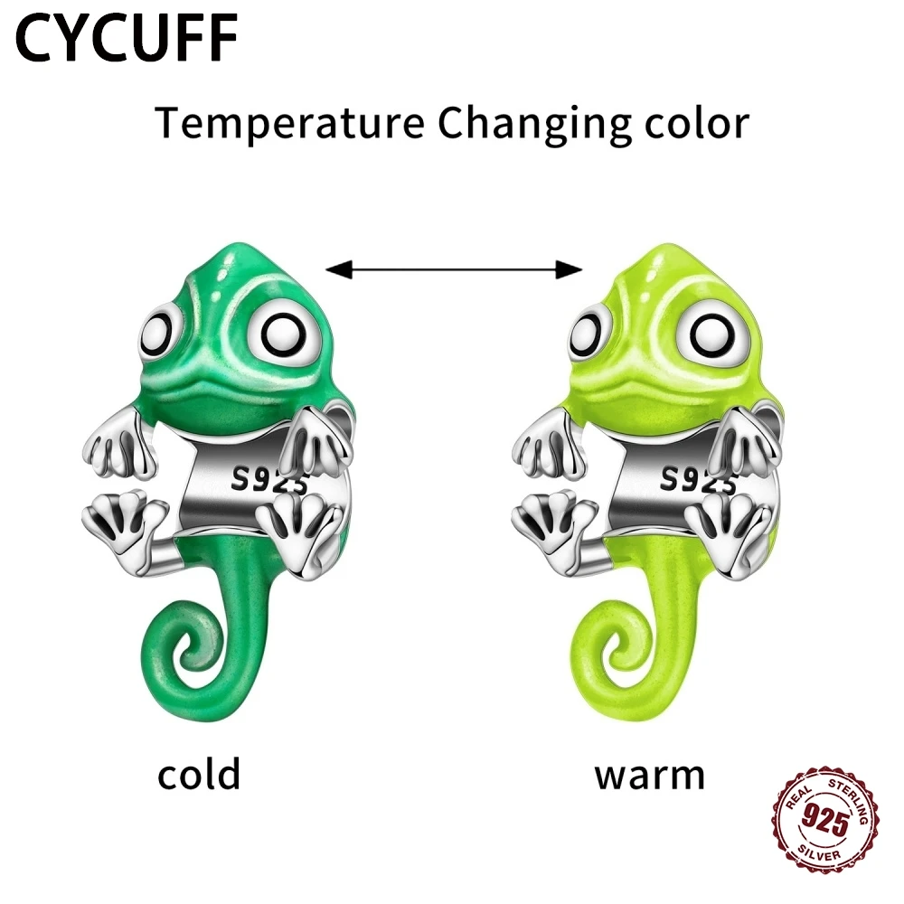 CYCUFF New 925 Sterling Silver Animal Series Chameleon Bead Bracelet Fit S925 Woman Jewelry Trend Party Birthday Beads DIY Gifts
CYCUFF New 925 Sterling Silver Animal Series Chameleon Bead Bracelet Fit S925 Woman Jewelry Trend Party Birthday Beads DIY Gifts