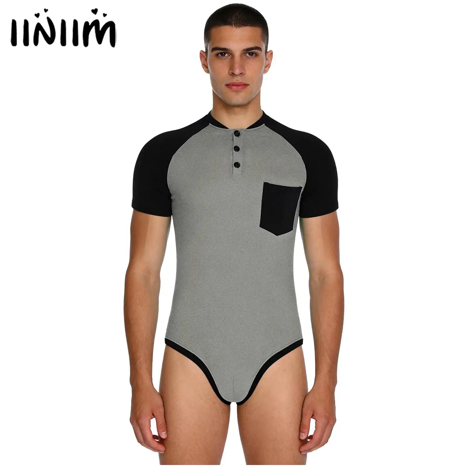Mens Bodysuit Swimwear Buttoned Neck Short Sleeve Openable Crotch Bodycon Leotard Jumpsuit Gym Sports Swimming Romper Swimsuit
Mens Bodysuit Swimwear Buttoned Neck Short Sleeve Openable Crotch Bodycon Leotard Jumpsuit Gym Sports Swimming Romper Swimsuit