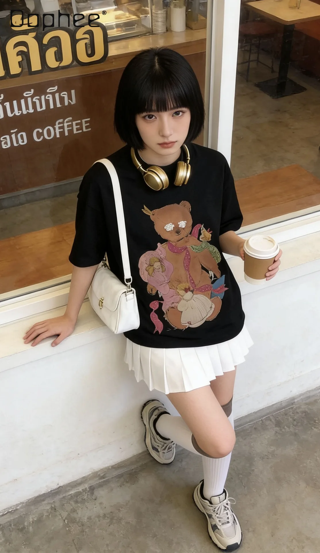 Fashion Design Sense Hand-sewn Beads Flower Bear Print Cartoon Casual Short-sleeved T-shirt
Fashion Design Sense Hand-sewn Beads Flower Bear Print Cartoon Casual Short-sleeved T-shirt