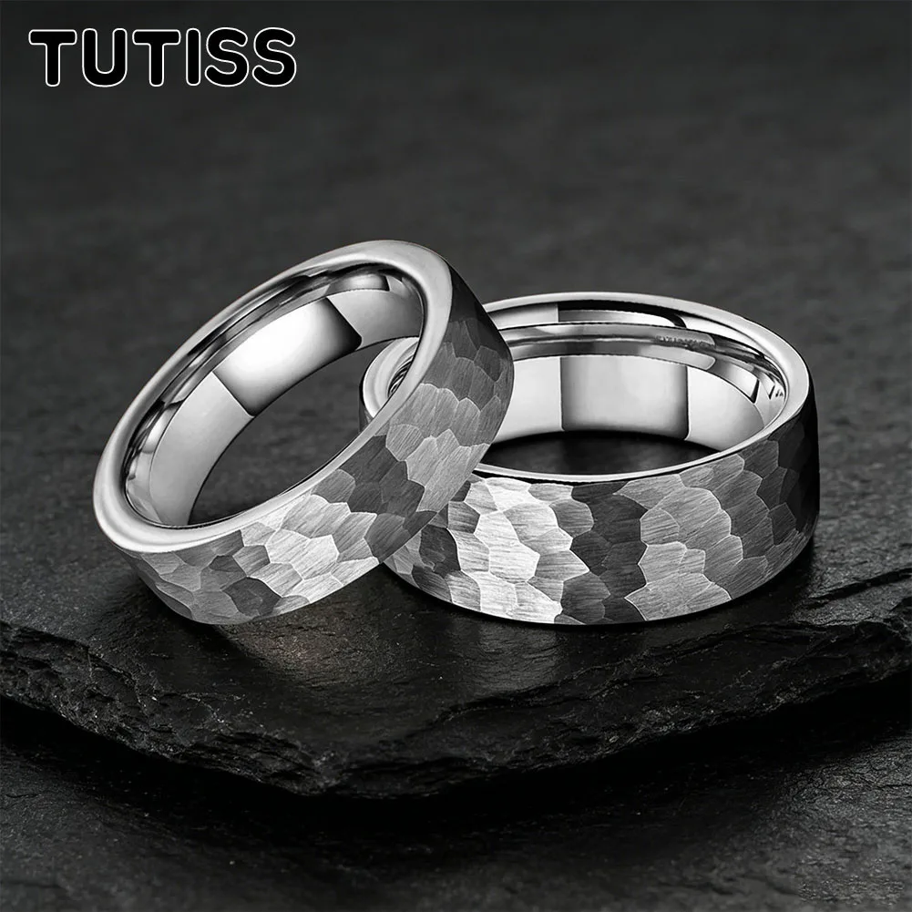 TUTISS 6/8mm Flat Two Colors Tungsten Hammered Wedding Band Ring Men Women Fashion Jewelry,Personalized Custom Carved Ring
TUTISS 6/8mm Flat Two Colors Tungsten Hammered Wedding Band Ring Men Women Fashion Jewelry,Personalized Custom Carved Ring
