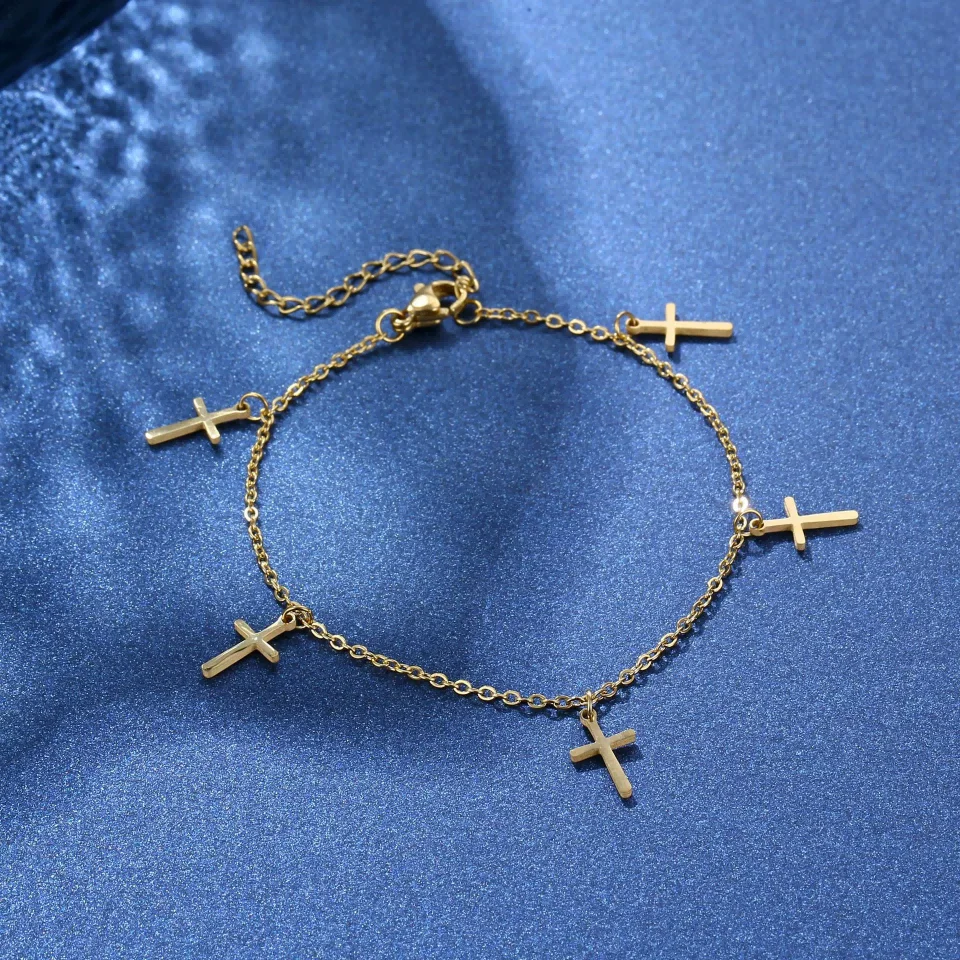 Multi Cross Charm Bracelet, Adjustable Chain Bracelet for Women, Religious Minimalist Daily Wear Fashion Jewelry
Multi Cross Charm Bracelet, Adjustable Chain Bracelet for Women, Religious Minimalist Daily Wear Fashion Jewelry