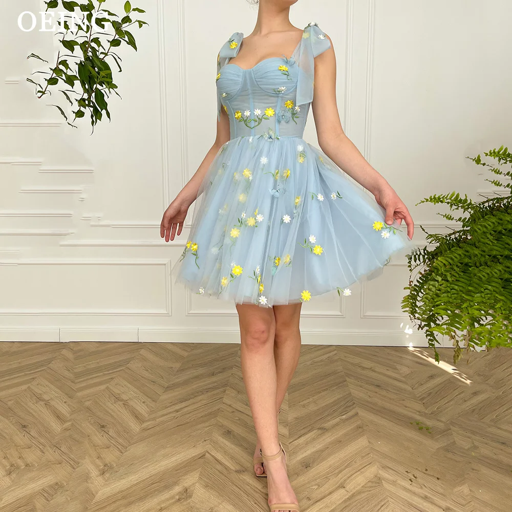 OEING Pastrol Short A-Line Prom Dresses Chic Bow Straps Embroidery Evening Dress Summer Mini Party Gown Vestidos De Gala
OEING Pastrol Short A-Line Prom Dresses Chic Bow Straps Embroidery Evening Dress Summer Mini Party Gown Vestidos De Gala