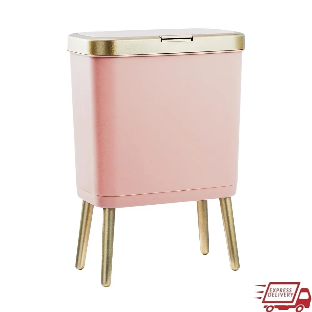 Bathroom Trash Can with Lid 4 Gallon Slim Plastic Garbage Bin Push Button Waste Basket Designed Home Office Bathroom Kitchen
Bathroom Trash Can with Lid 4 Gallon Slim Plastic Garbage Bin Push Button Waste Basket Designed Home Office Bathroom Kitchen