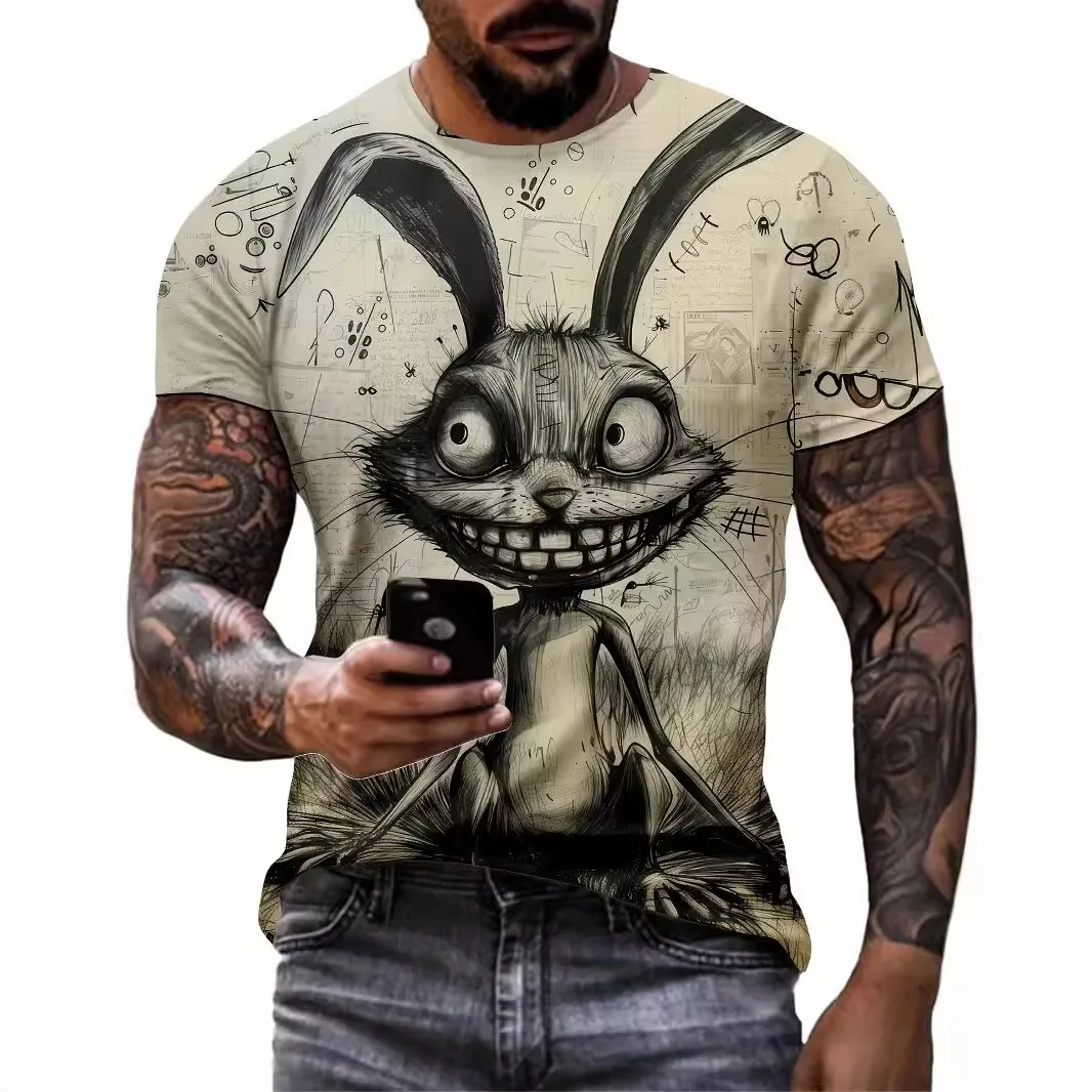 Men's clothing casual graphic t shirt 3D digital printing funny rabbit pattern short sleeved loose breathable round neck T-shirt
Men's clothing casual graphic t shirt 3D digital printing funny rabbit pattern short sleeved loose breathable round neck T-shirt