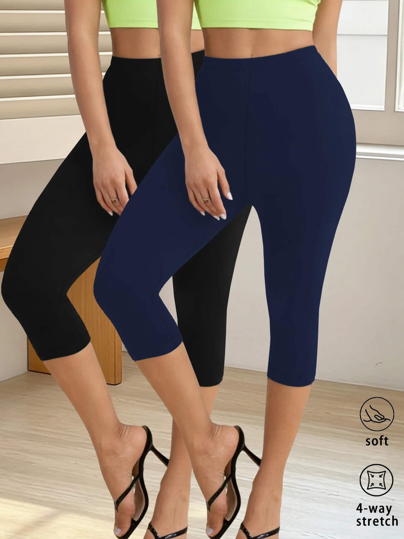 2 pack Women Athletic Capri Pants Super Soft No See Through Leggings for Workout Yoga Running
2 pack Women Athletic Capri Pants Super Soft No See Through Leggings for Workout Yoga Running