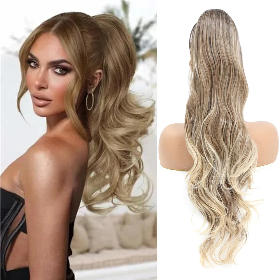28 Inch Wavy Ponytail Extension 180g/pcs Synthetic Hair Ponytail Ombre Blonde Body Wave Ponytail Clip In Hair Ponytail For Women
28 Inch Wavy Ponytail Extension 180g/pcs Synthetic Hair Ponytail Ombre Blonde Body Wave Ponytail Clip In Hair Ponytail For Women