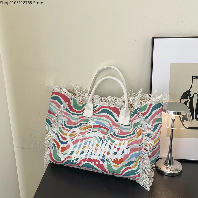 CANVAS Stripe Ethnic Fashion Tote Bags High Quality Design Sense Large Capacity Bags Sweet Versatile Women's Shoulder Bags
CANVAS Stripe Ethnic Fashion Tote Bags High Quality Design Sense Large Capacity Bags Sweet Versatile Women's Shoulder Bags