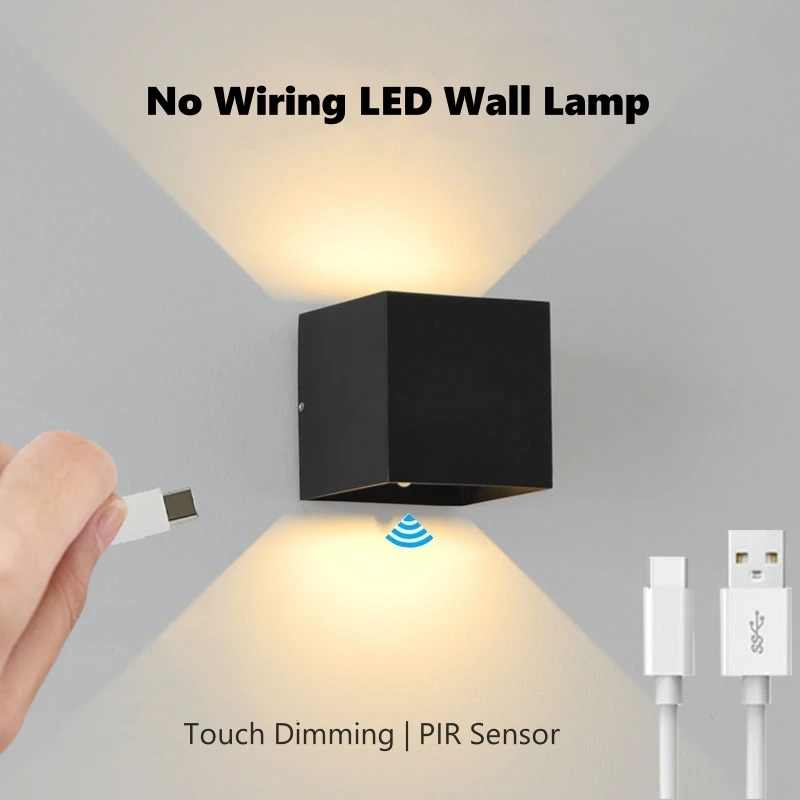 Wireless Cube LED Wall Lamp Up Down USB Rechargeable With Switch/PIR Sensor 5V Magnetic Night Light Corridor Porch Sconce Light
Wireless Cube LED Wall Lamp Up Down USB Rechargeable With Switch/PIR Sensor 5V Magnetic Night Light Corridor Porch Sconce Light