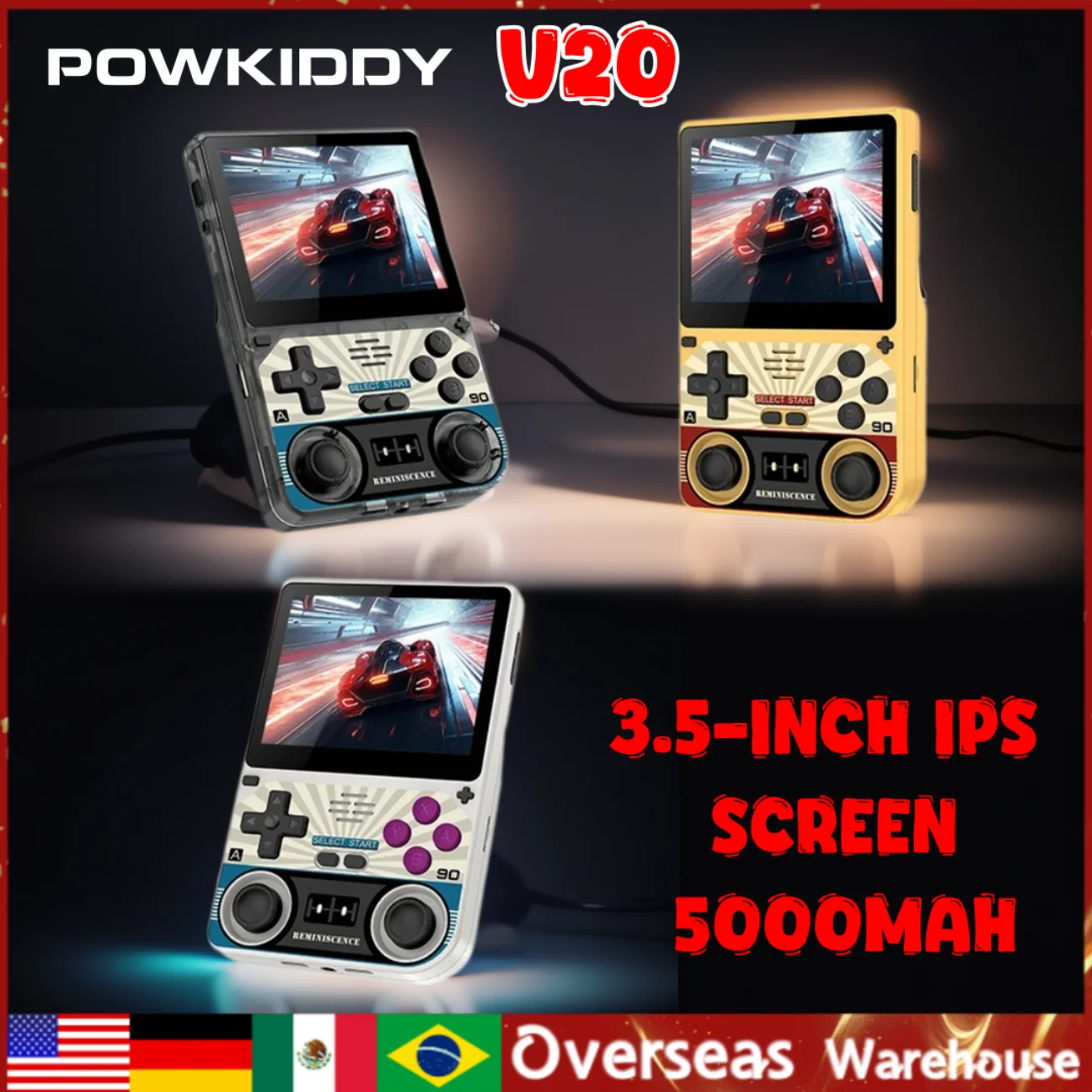 POWKIDDY V20 Retro Video Handheld Game Console 3.5-Inch IPS HD Screen A133 Plus 5000mAh Lithium Battery Gift Retro Stickers New
POWKIDDY V20 Retro Video Handheld Game Console 3.5-Inch IPS HD Screen A133 Plus 5000mAh Lithium Battery Gift Retro Stickers New