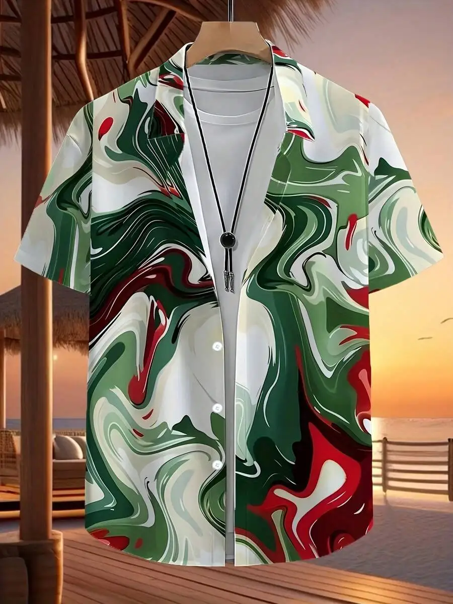 Mens Abstract Swirl Print Hawaiian Shirt Casual Summer Beach Wear
Mens Abstract Swirl Print Hawaiian Shirt Casual Summer Beach Wear
