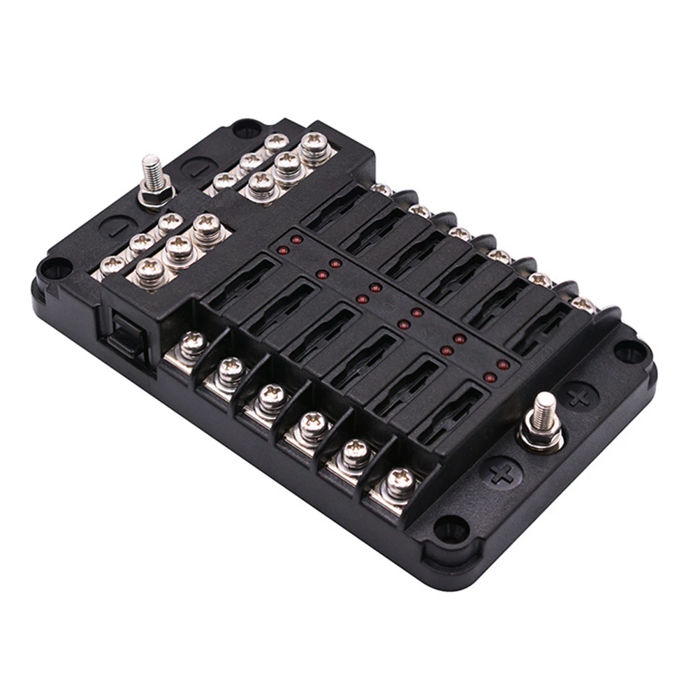 12-Way 1-Input Holder 12 Compartment Fuse Box With Led Indicator Waterproof Cover Car Marine Boat Bus Subway Use Corrosion
12-Way 1-Input Holder 12 Compartment Fuse Box With Led Indicator Waterproof Cover Car Marine Boat Bus Subway Use Corrosion