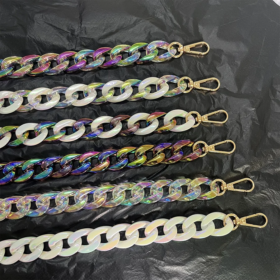 DIY массивные акриловые цепочки, ремешок для сумки, сумки на плечо, красочная прозрачная большая цепочка из смолы для ювелирных изделий AB, красочные аксессуары для сумок
DIY массивные акриловые цепочки, ремешок для сумки, сумки на плечо, красочная прозрачная большая цепочка из смолы для ювелирных изделий AB, красочные аксессуары для сумок