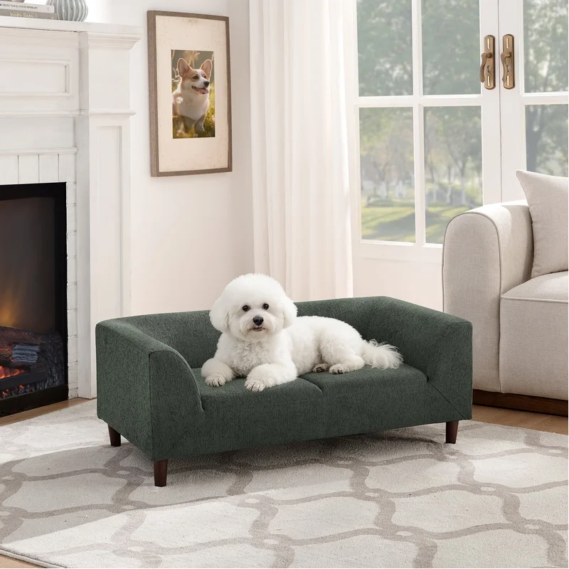 Modern Olive Green Pet Sofa with Backrest and Armrests for Small to Medium Dogs, Soft Cushion Comfort Dog Bed
Modern Olive Green Pet Sofa with Backrest and Armrests for Small to Medium Dogs, Soft Cushion Comfort Dog Bed