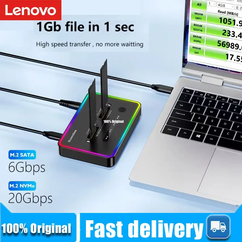 Док-станция для SSD Lenovo с поддержкой двух протоколов (M.2 и SATA), 2 слота, Type-C, 10 Гбит/с, для PCIe NVME или SATA, корпус для SSD с функцией офлайн-клонирования.
Док-станция для SSD Lenovo с поддержкой двух протоколов (M.2 и SATA), 2 слота, Type-C, 10 Гбит/с, для PCIe NVME или SATA, корпус для SSD с функцией офлайн-клонирования.