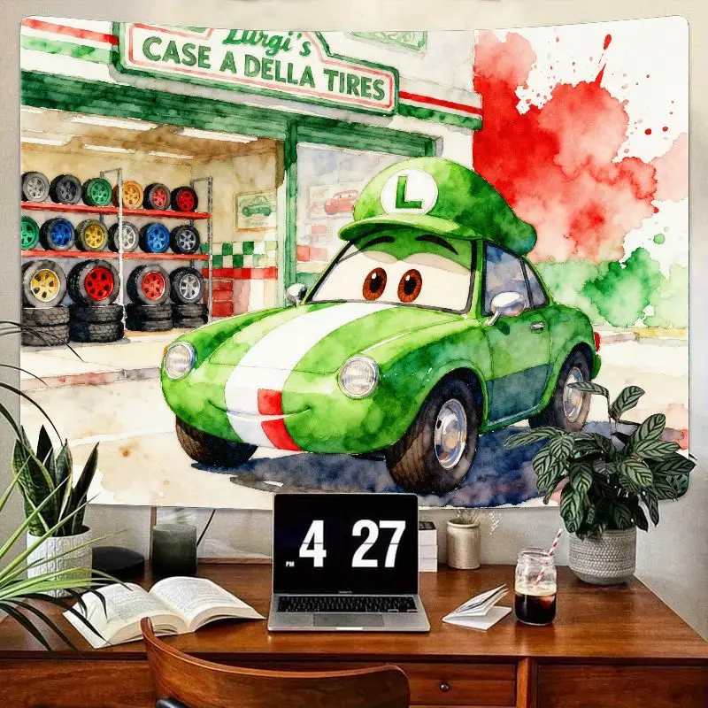 1PC Cute Luigi Car Watercolor Tapestry, Mario Kart Style Wall Art, Polyester Kids Room Decor, Gamer Gift, Aesthetic Room Decor
1PC Cute Luigi Car Watercolor Tapestry, Mario Kart Style Wall Art, Polyester Kids Room Decor, Gamer Gift, Aesthetic Room Decor