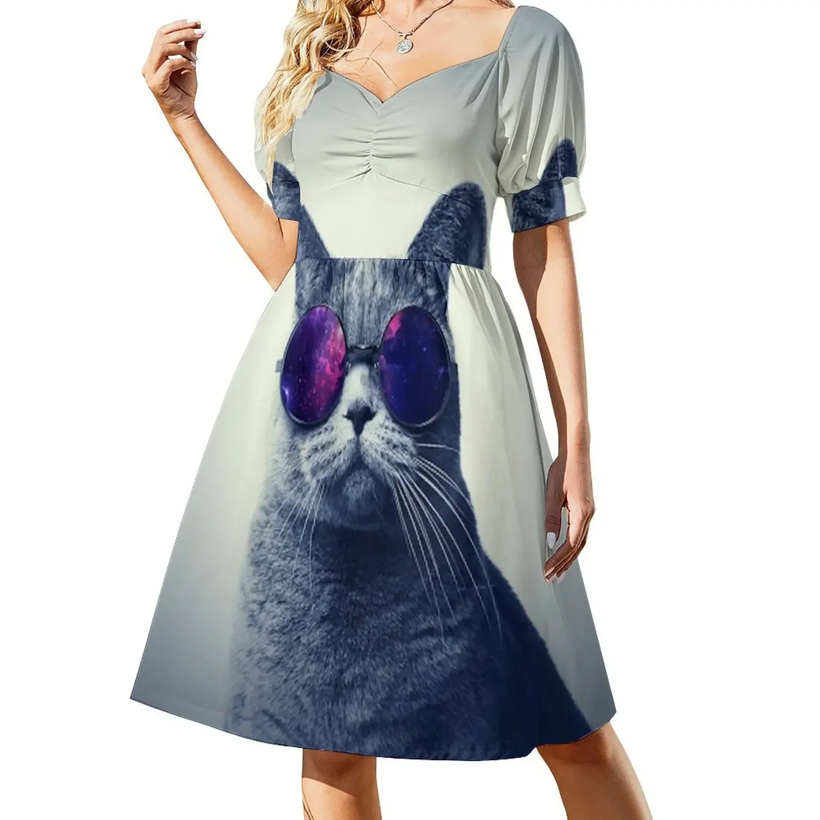 Cool cat wearing sunglasses Short-Sleeved Dress summer dresses Woman fashion Dress
Cool cat wearing sunglasses Short-Sleeved Dress summer dresses Woman fashion Dress