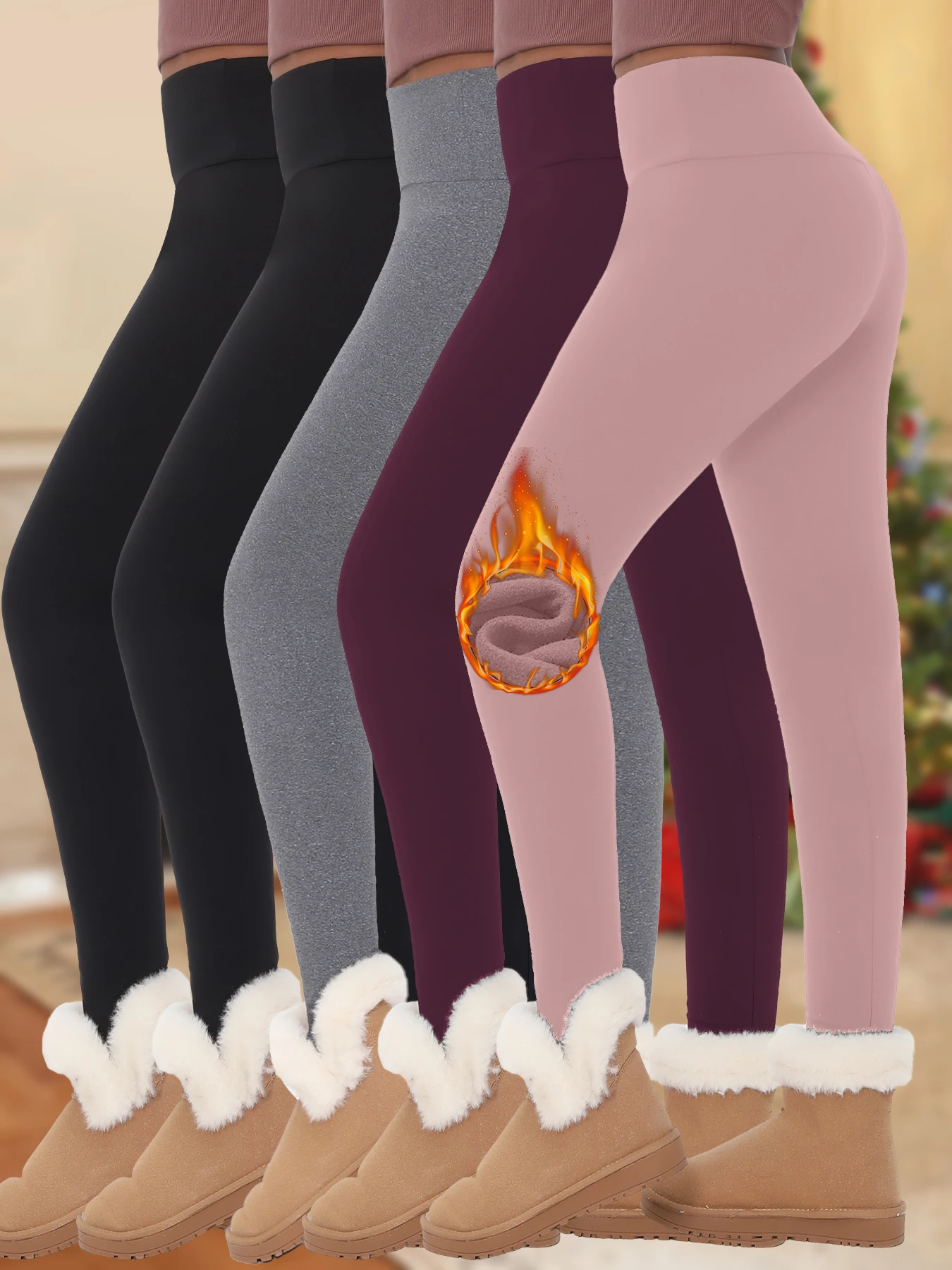 Женские леггинсы с высокой талией и термофлисовой подкладкой, зимние теплые толстые колготки для тренировок, мягкие штаны для йоги 
Женские леггинсы с высокой талией и термофлисовой подкладкой, зимние теплые толстые колготки для тренировок, мягкие штаны для йоги