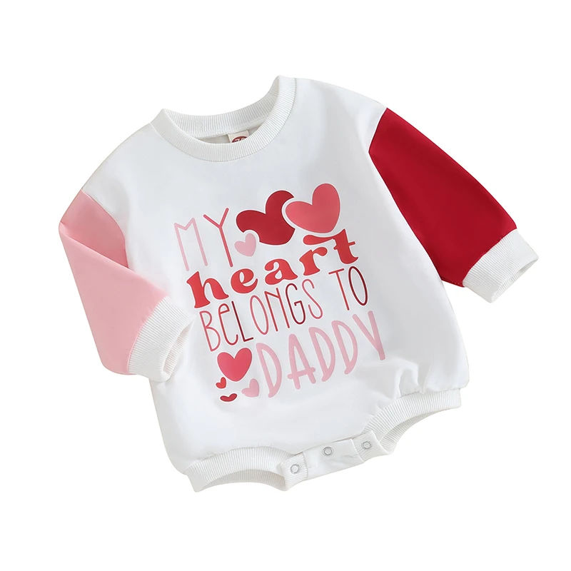 Baby Girls Valentines Outfit Long Sleeve Crewneck Letters Heart Print Sweatshirt Romper Newborn Spring Clothes
Baby Girls Valentines Outfit Long Sleeve Crewneck Letters Heart Print Sweatshirt Romper Newborn Spring Clothes