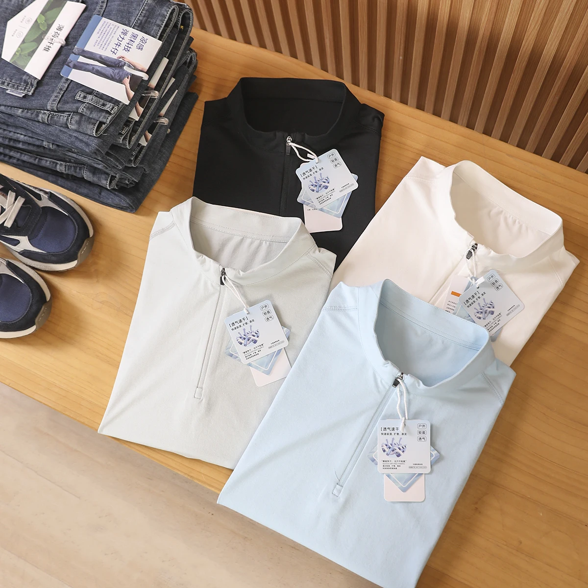 Мужская спортивная футболка с молнией, быстросохнущая, влагоотводящая, с лазерной перфорацией, приталенного кроя, в городском стиле
Мужская спортивная футболка с молнией, быстросохнущая, влагоотводящая, с лазерной перфорацией, приталенного кроя, в городском стиле