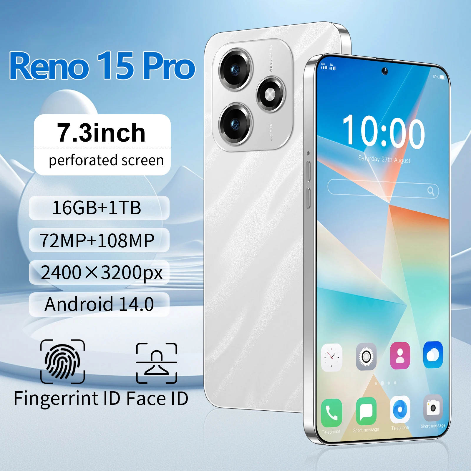 2026 Hot Reno 15 Pro original global version HQ intelligent Snapdragon 8 Gen3 7800mAh battery dual card dual standby
2026 Hot Reno 15 Pro original global version HQ intelligent Snapdragon 8 Gen3 7800mAh battery dual card dual standby