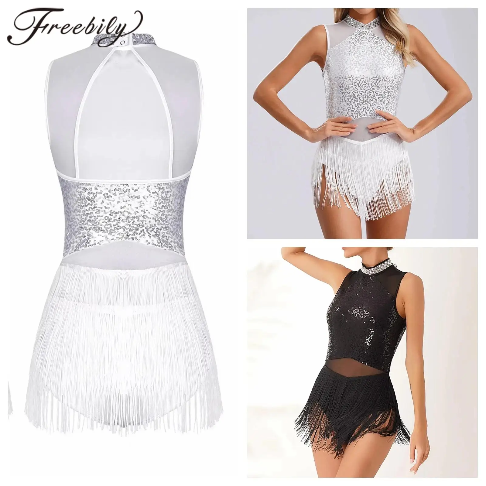 Adult Sleeveless Tassel Leotard Dress Women Sequins Fringed Bodysuit Latin Dance Costume Tango Cha-Cha Rumba Samba Dancewear
Adult Sleeveless Tassel Leotard Dress Women Sequins Fringed Bodysuit Latin Dance Costume Tango Cha-Cha Rumba Samba Dancewear