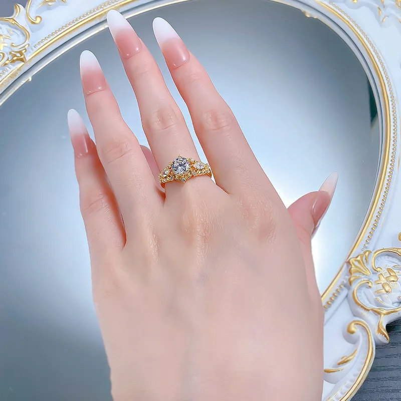 Роскошные женские кольца с высокоуглеродистым бриллиантом-пасьянс 7 мм - позолоченное обручальное кольцо и свадебное обручальное кольцо, вечерние ювелирные изделия, подарок 
Роскошные женские кольца с высокоуглеродистым бриллиантом-пасьянс 7 мм - позолоченное обручальное кольцо и свадебное обручальное кольцо, вечерние ювелирные изделия, подарок