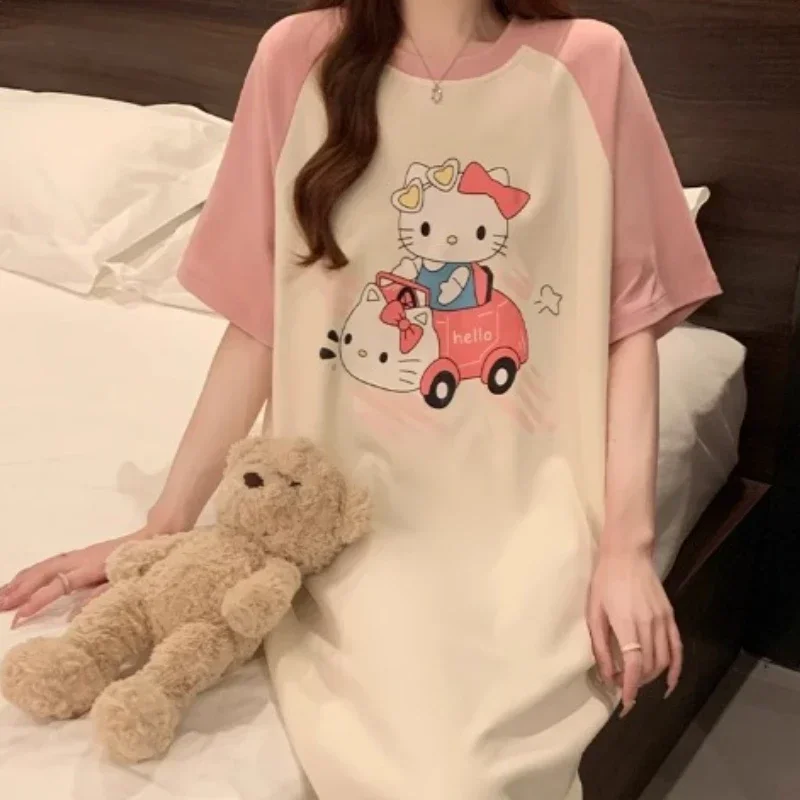 Новые летние хлопковые пижамы, милые пижамы Hello Kitty с героями мультфильмов, женские платья Sanrio Hello Kitty, розовая домашняя одежда Hello Kitty
Новые летние хлопковые пижамы, милые пижамы Hello Kitty с героями мультфильмов, женские платья Sanrio Hello Kitty, розовая домашняя одежда Hello Kitty