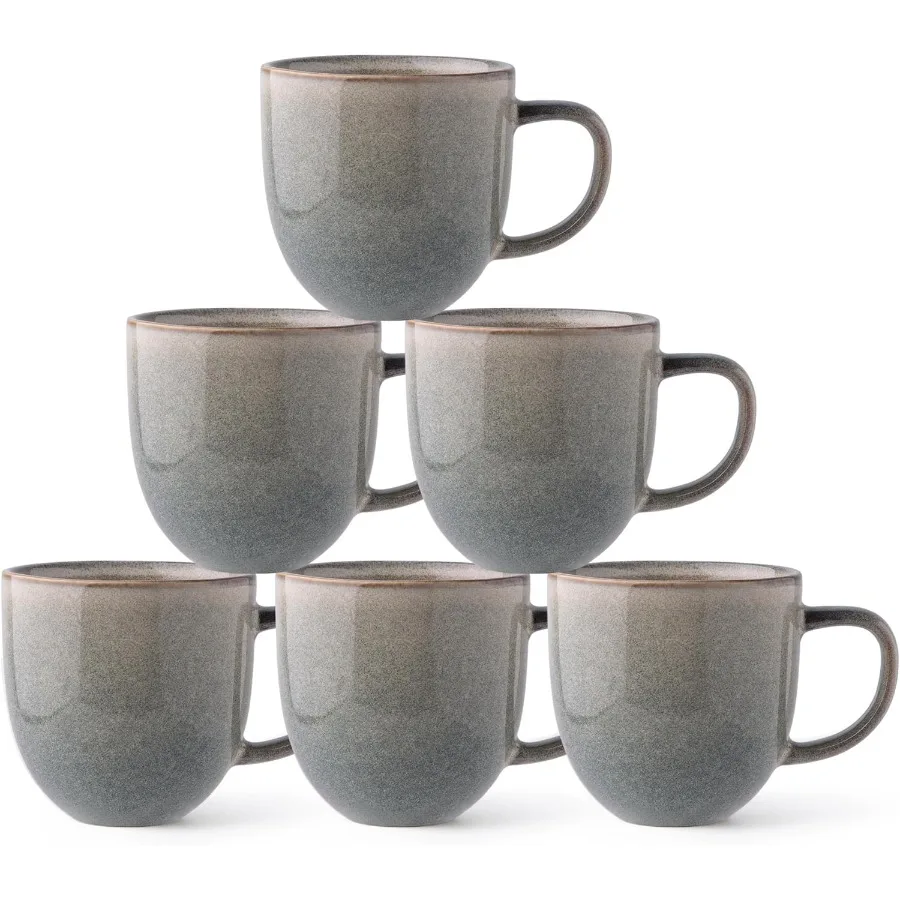 Set of 6 Modern 12oz Ceramic Coffee Mugs with Handle for Latte Cappuccino Milk and Cocoa Ideal for Men Women Dad Mom Dishwasher
Set of 6 Modern 12oz Ceramic Coffee Mugs with Handle for Latte Cappuccino Milk and Cocoa Ideal for Men Women Dad Mom Dishwasher