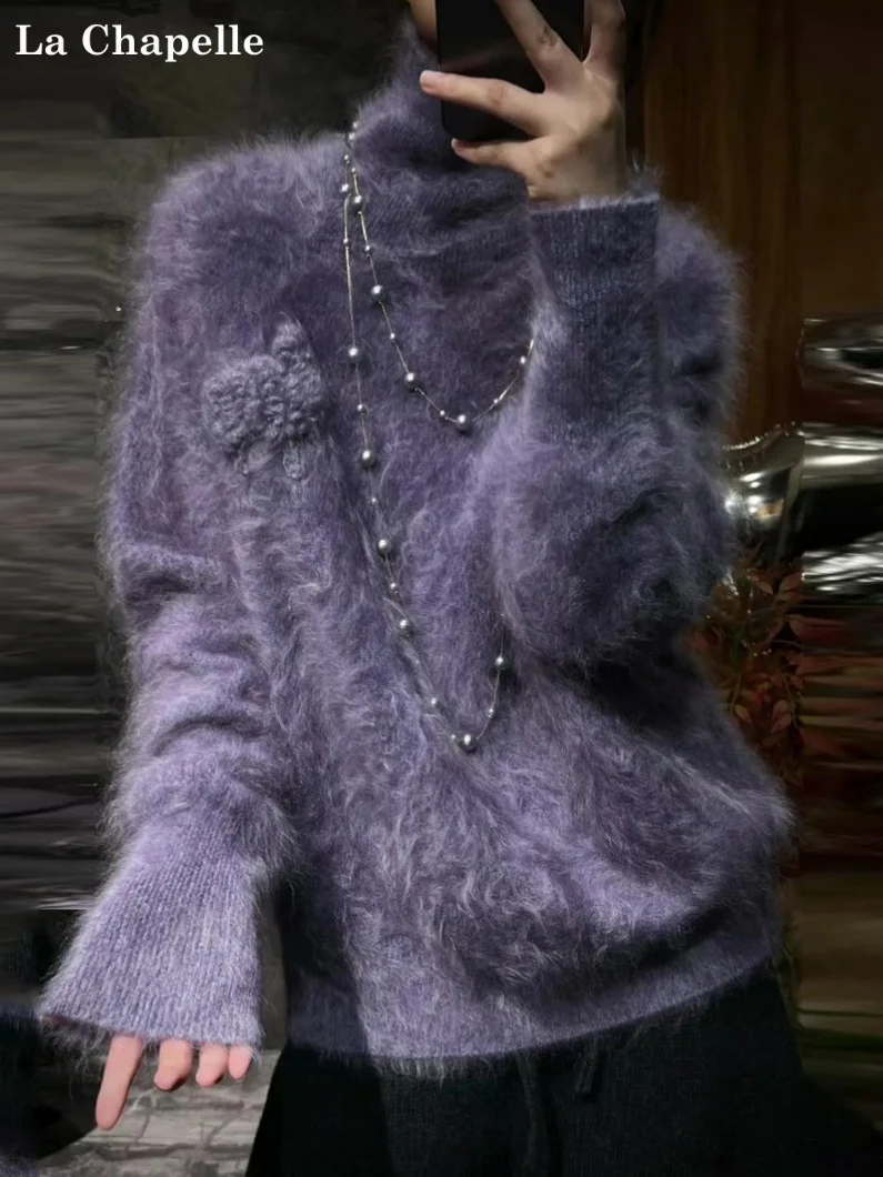 Вязаный свитер La Chapelle фиолетового цвета, мягкий и пушистый, для женщин, весна-осень-зима, базовый слой, антивозрастной трикотаж, корейский стиль, свободный крой
Вязаный свитер La Chapelle фиолетового цвета, мягкий и пушистый, для женщин, весна-осень-зима, базовый слой, антивозрастной трикотаж, корейский стиль, свободный крой