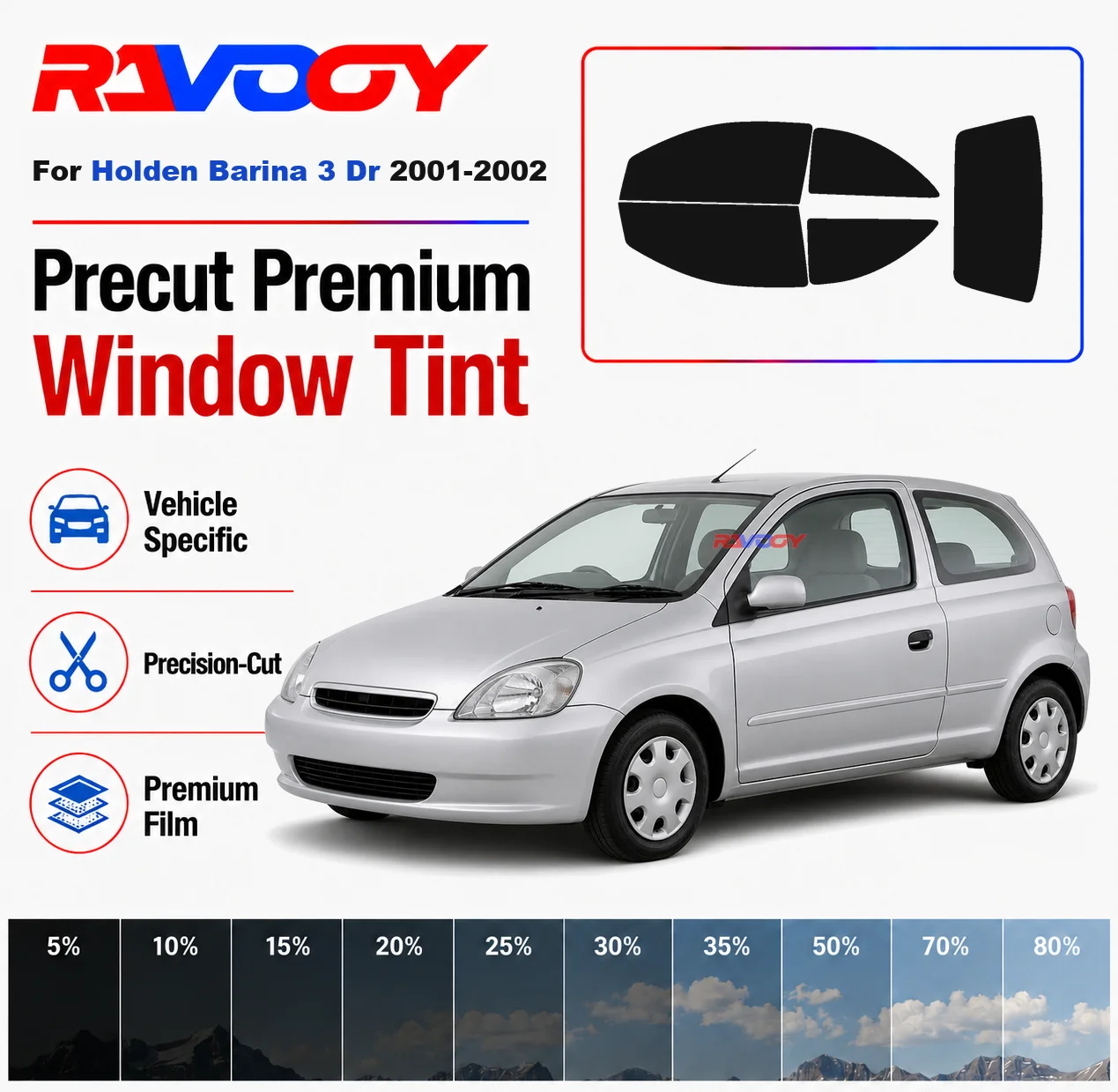 Premium Precut Window Tint Kit Front Rear Windows Rear Windshield For Holden Barina 3Dr 2001-2002 Complete Set Nano Ceramic Film
Premium Precut Window Tint Kit Front Rear Windows Rear Windshield For Holden Barina 3Dr 2001-2002 Complete Set Nano Ceramic Film