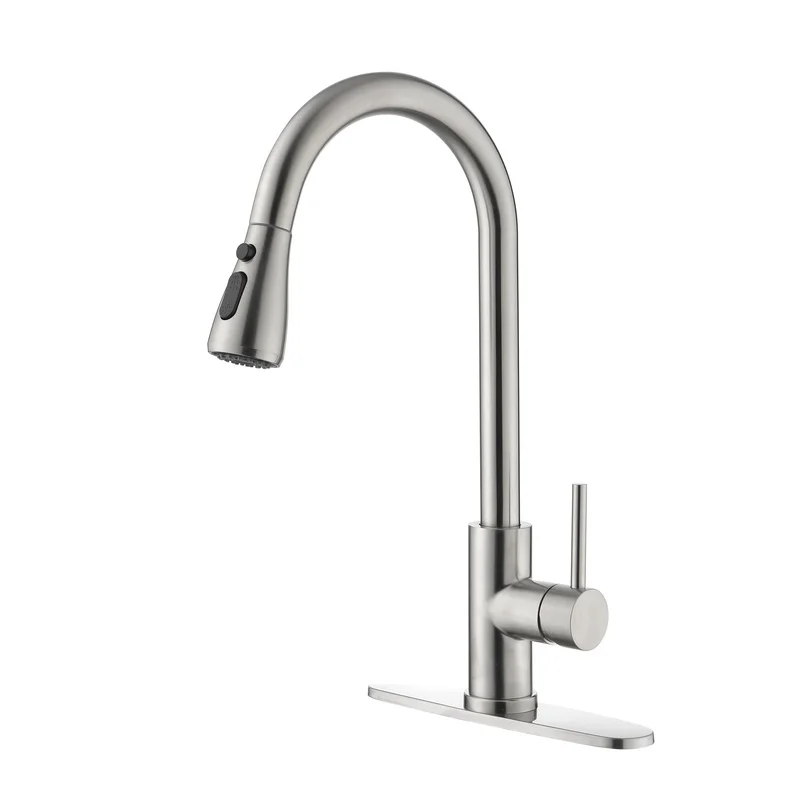 High Arc Pull Down Kitchen Faucet, Brushed Nickel, Single Handle, Stainless Steel Sink Faucet
High Arc Pull Down Kitchen Faucet, Brushed Nickel, Single Handle, Stainless Steel Sink Faucet
