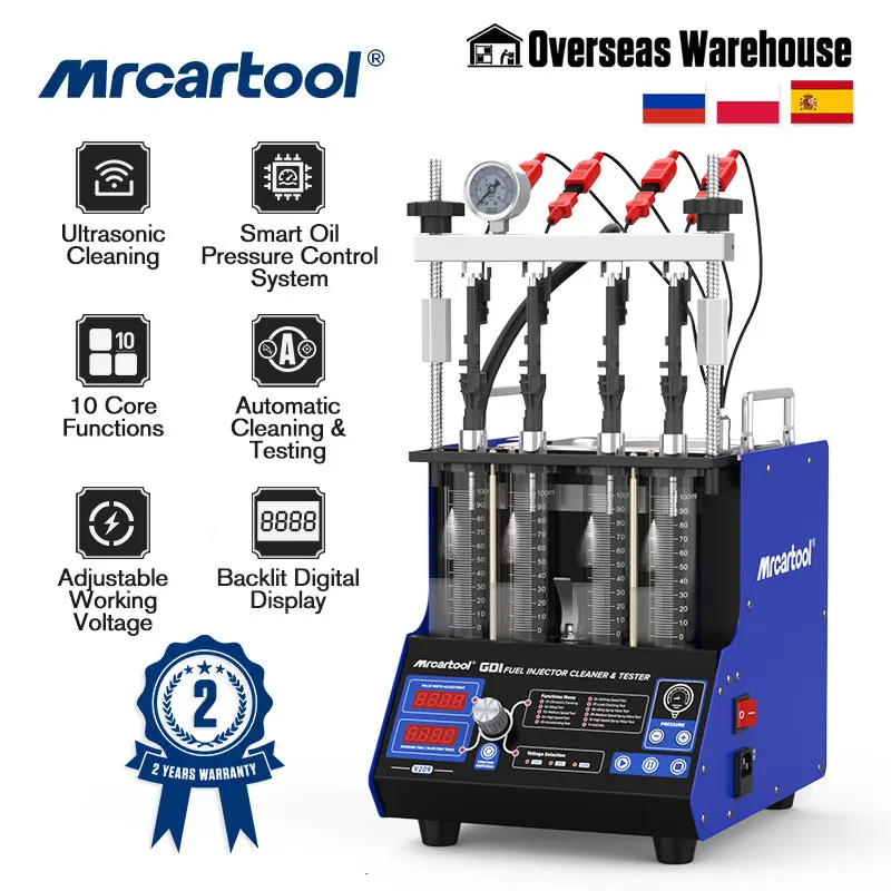 MRCARTOOL V209 GDI Fuel Injector Cleaner Tester 220V/110V 4 Cylinders Ultrasonic Piezoelectric Fuel Injectors Cleaning Machine
MRCARTOOL V209 GDI Fuel Injector Cleaner Tester 220V/110V 4 Cylinders Ultrasonic Piezoelectric Fuel Injectors Cleaning Machine