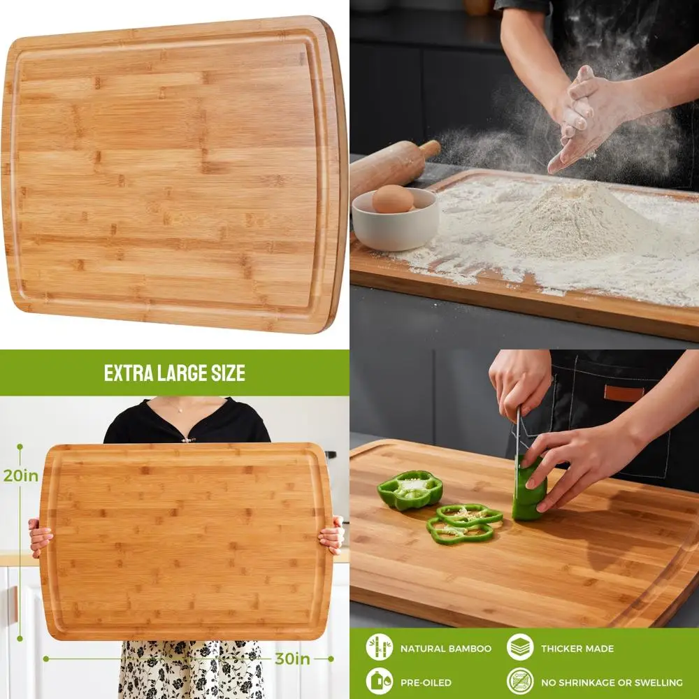 Extra Large Bamboo Chopping Boards 30 x 20 Inches - XL Stove Top Cover for Meat Cutting, Ideal for BBQ and Turkey Preparation
Extra Large Bamboo Chopping Boards 30 x 20 Inches - XL Stove Top Cover for Meat Cutting, Ideal for BBQ and Turkey Preparation