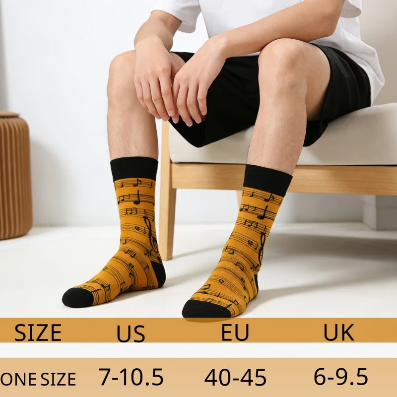 4-pair Set Men Musical Note Patterns Mid-calf Socks Cotton Blend Daily Outings Office, Sports, Home, and Gifting
4-pair Set Men Musical Note Patterns Mid-calf Socks Cotton Blend Daily Outings Office, Sports, Home, and Gifting