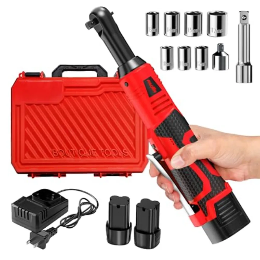 Electric Ratchet Wrench Set, 40 Ft-lbs, 550 RPM, 16.8V Cordless Ratchet Wrench 3/8", Variable Speed Power Ratchet Tool Kit with
Electric Ratchet Wrench Set, 40 Ft-lbs, 550 RPM, 16.8V Cordless Ratchet Wrench 3/8", Variable Speed Power Ratchet Tool Kit with
