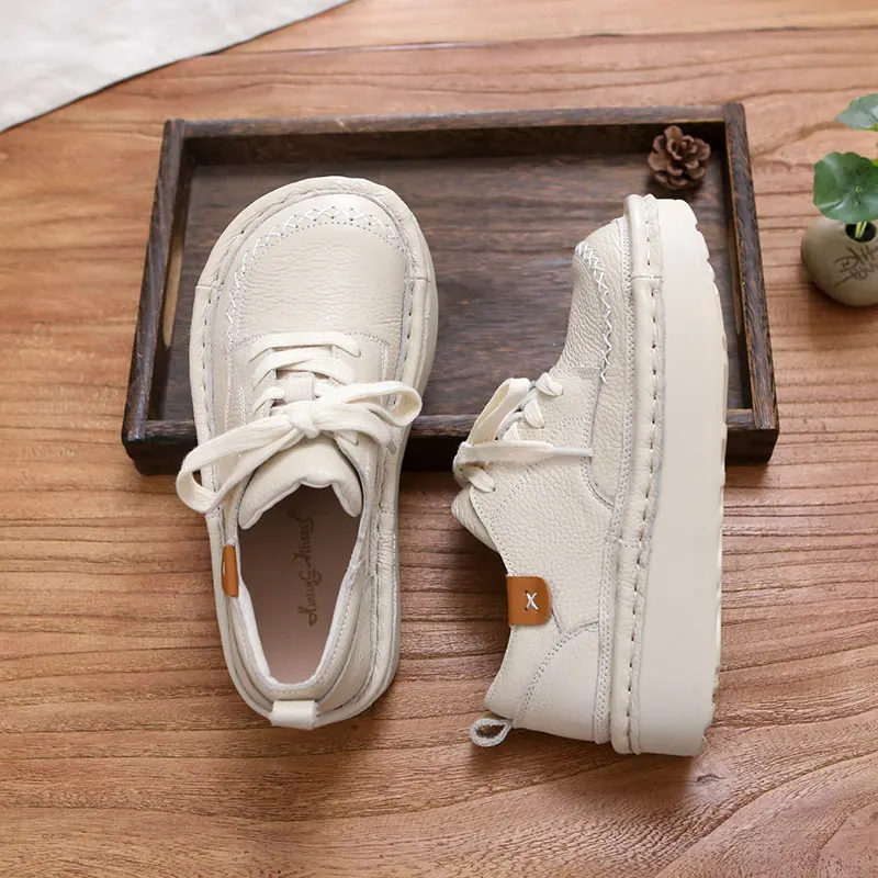 Handcrafted Leather Single Shoes Women's Casual Style Thick Bottom Leisure Shoes round Toe Cross Buckle Deep Mouth Shoes
Handcrafted Leather Single Shoes Women's Casual Style Thick Bottom Leisure Shoes round Toe Cross Buckle Deep Mouth Shoes