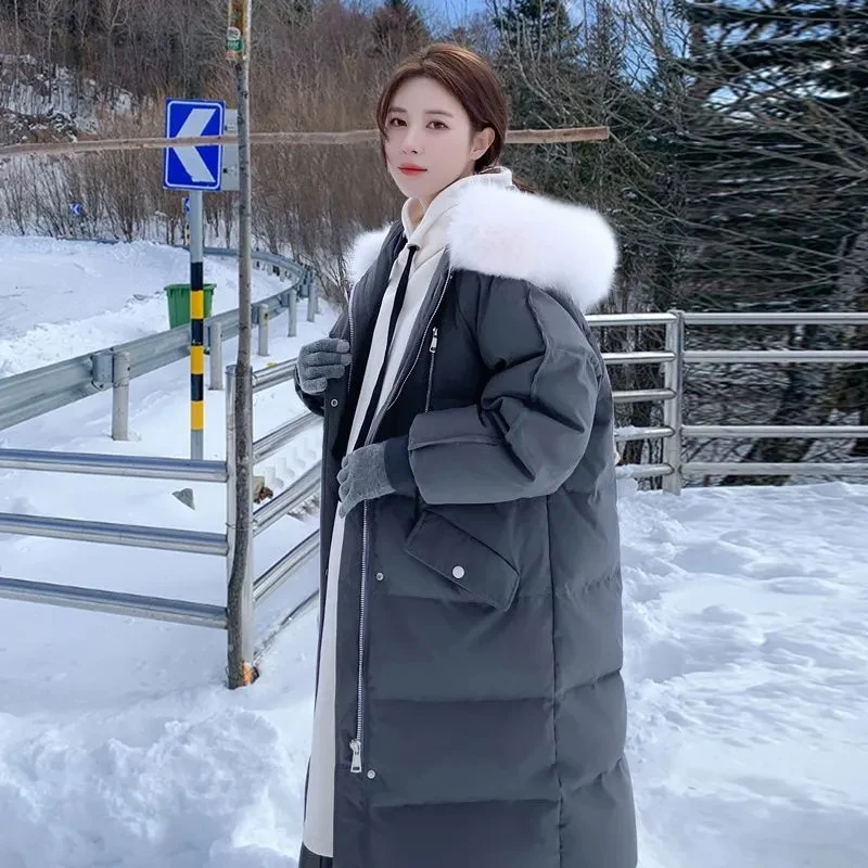 2023 New Winter Women Mid-Long Thicken Down Cotton Jacket Fashion Casual Loose Warm Coat Hooded Big Fur Collar Female Overcoat
2023 New Winter Women Mid-Long Thicken Down Cotton Jacket Fashion Casual Loose Warm Coat Hooded Big Fur Collar Female Overcoat