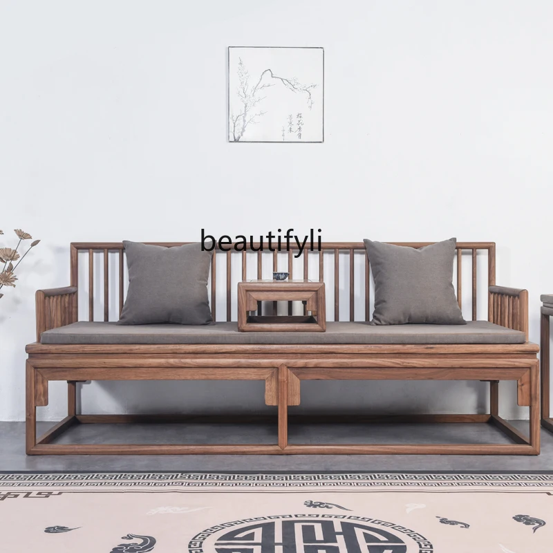 Black walnut Arhat bed sofa new Chinese solid wood old elm Zen homestay living room furniture
Black walnut Arhat bed sofa new Chinese solid wood old elm Zen homestay living room furniture