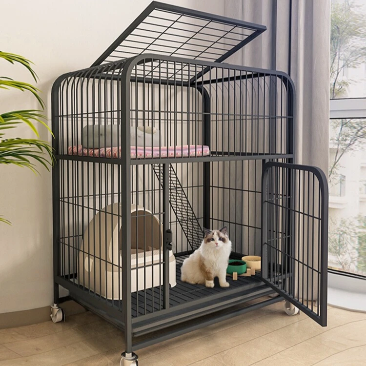 Cat cage large free space for two floors of indoor villa bed pet toilet house cat cage unit with ladder and no space occupation
Cat cage large free space for two floors of indoor villa bed pet toilet house cat cage unit with ladder and no space occupation