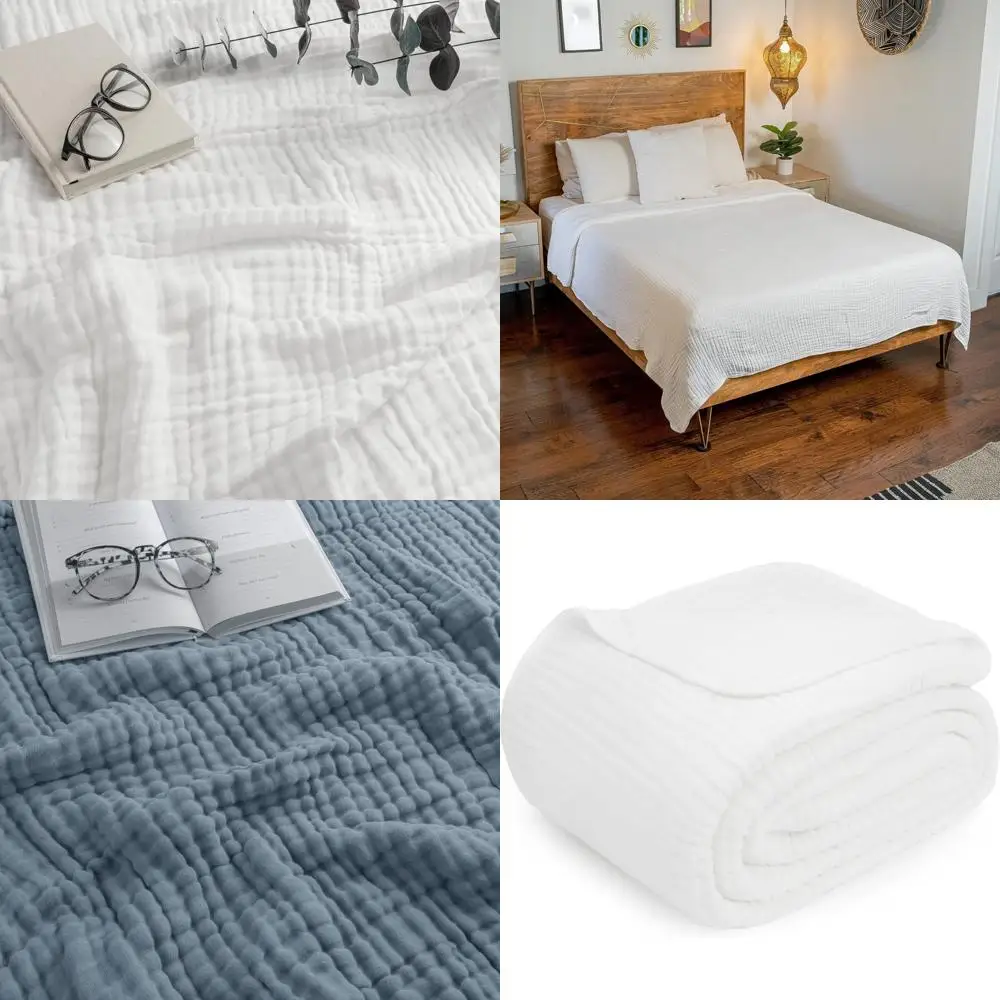 Soft Breathable Lightweight 6-Layer Muslin Blanket Adult King Size 108x90 - Machine Washable Comfortable Oversized Blanket
Soft Breathable Lightweight 6-Layer Muslin Blanket Adult King Size 108x90 - Machine Washable Comfortable Oversized Blanket