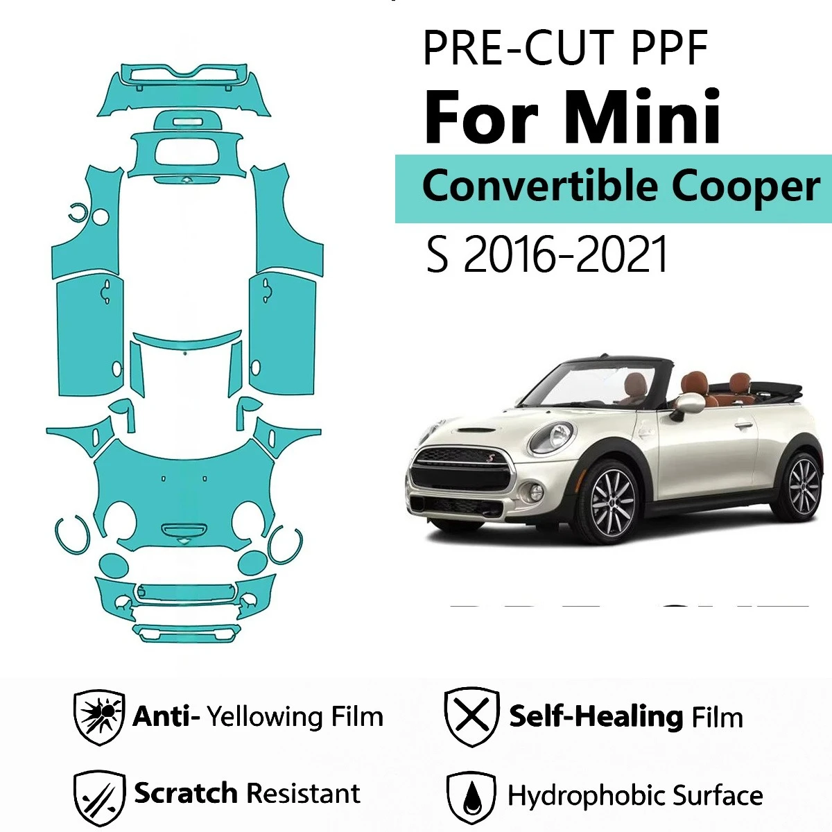 Pre-Cut Paint Protection Film PPF Transparent Car Film Professional Automotive PPF For Mini Convertible Cooper S 2016-2021
Pre-Cut Paint Protection Film PPF Transparent Car Film Professional Automotive PPF For Mini Convertible Cooper S 2016-2021